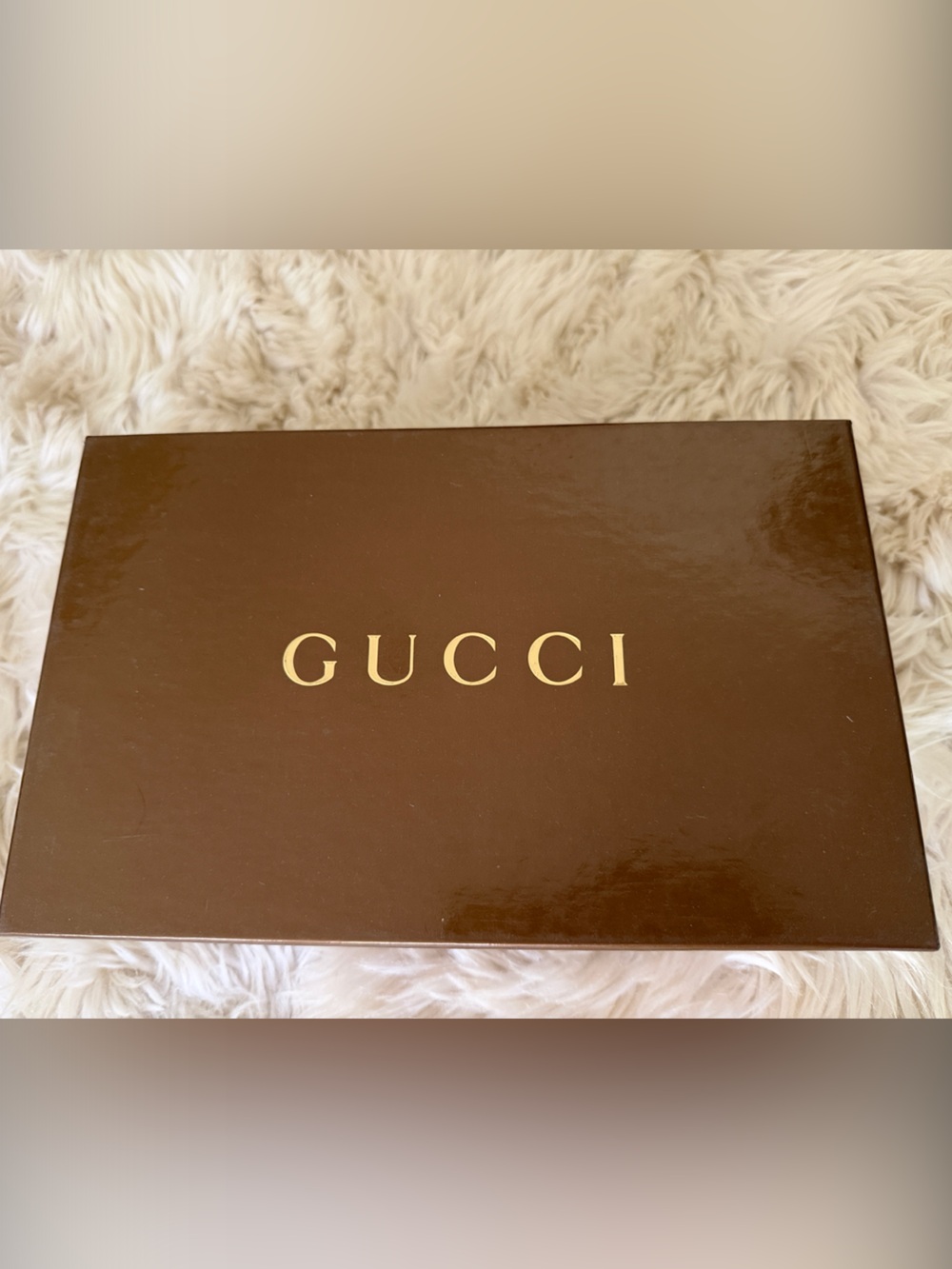 Gucci Empty Brown Box with Gold Lettering